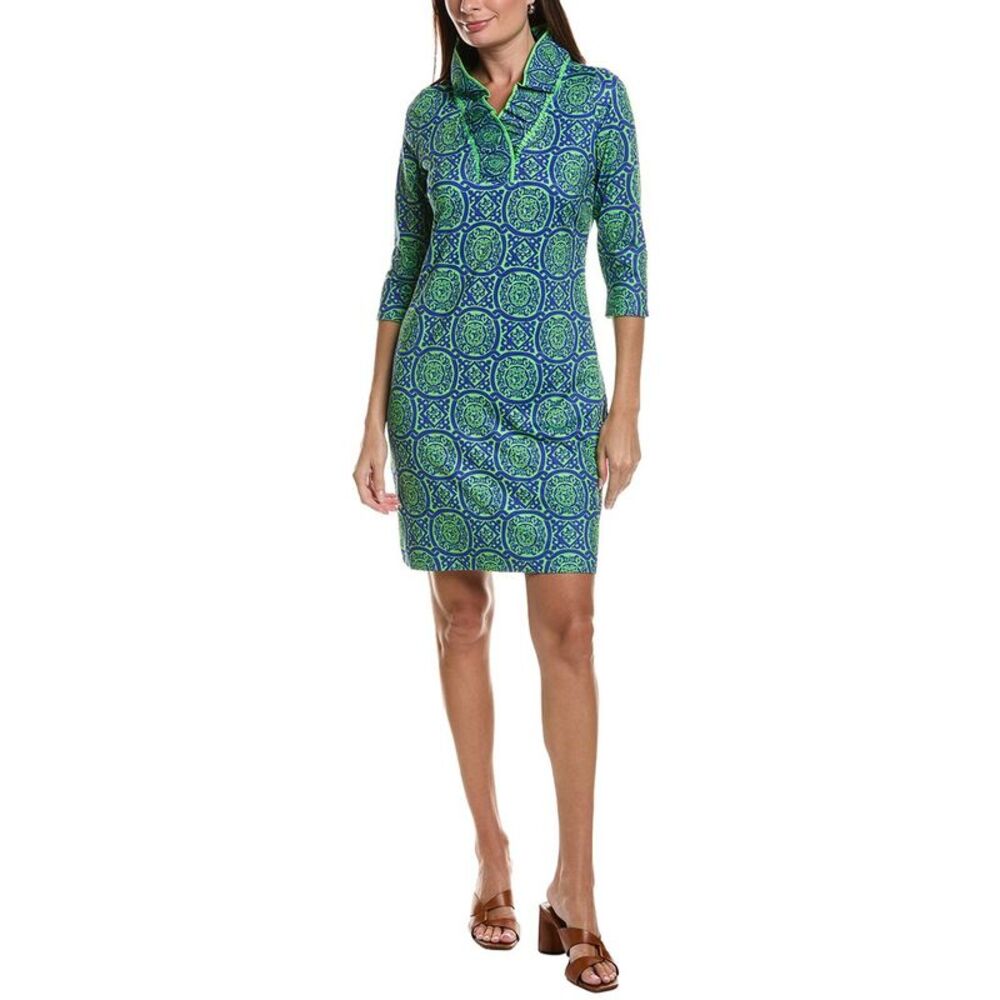 Gretchen Scott Womens  Ruff Neck Dress, Blue